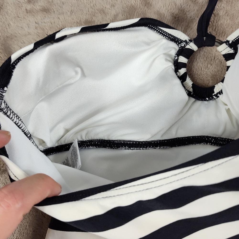 MICHAEL Michael Kors Black Striped Halter Swimsuit 8 - Picture 8 of 11